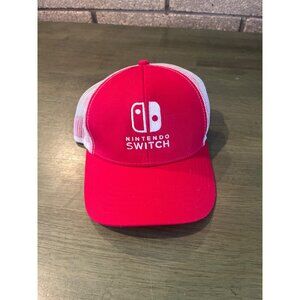 Nintendo Switch Red & White Mesh Trucker Hat Adjustable One Size Fits Most